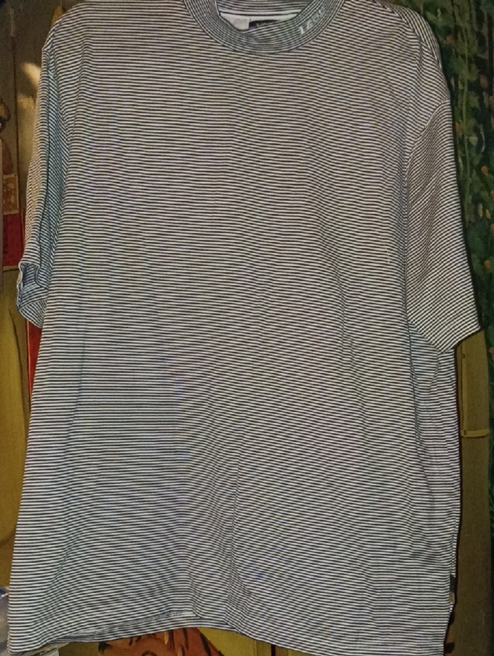 Vintage Izod Striped Short Sleeve Tee in Black & White